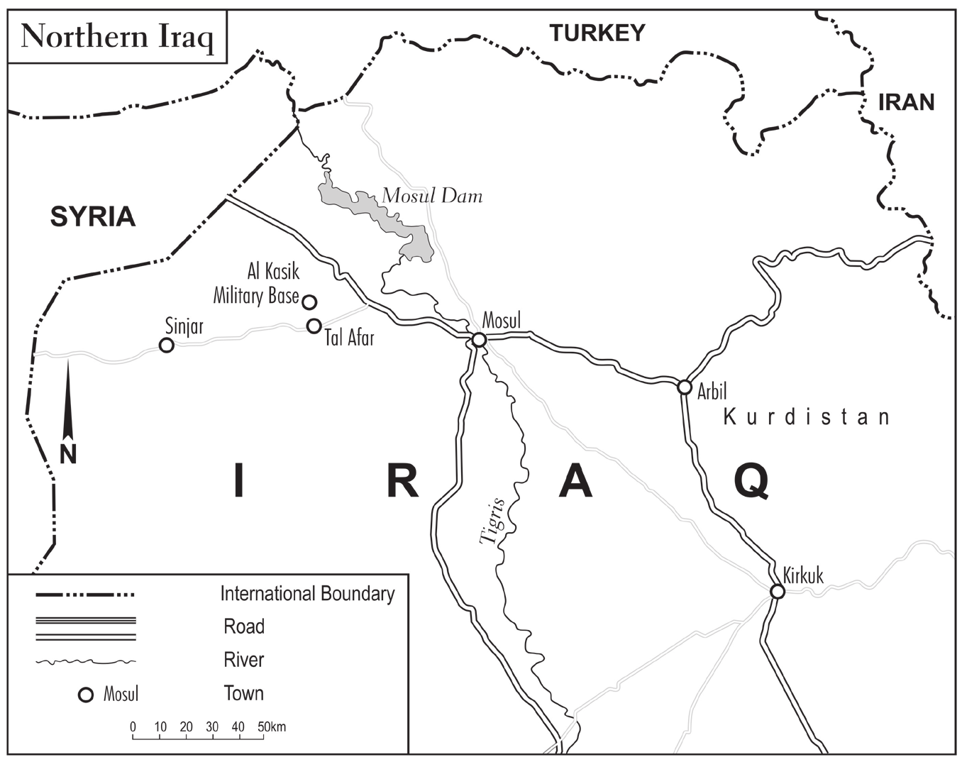 Map of northern Iraq