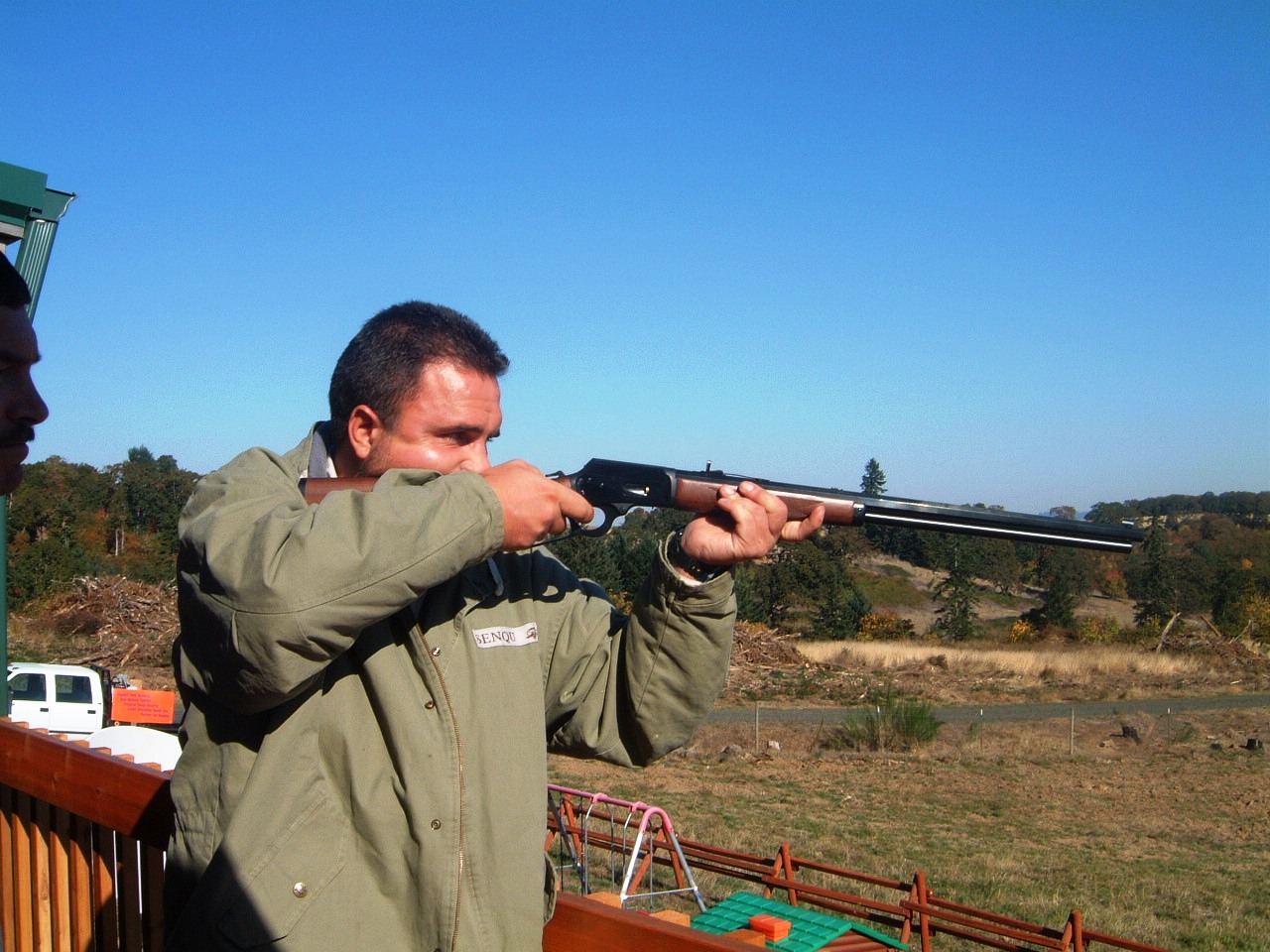 Johan Raath firing a lever-action rifle in the United States