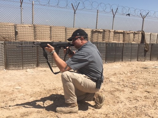 Johan Raath during range training in Iraq